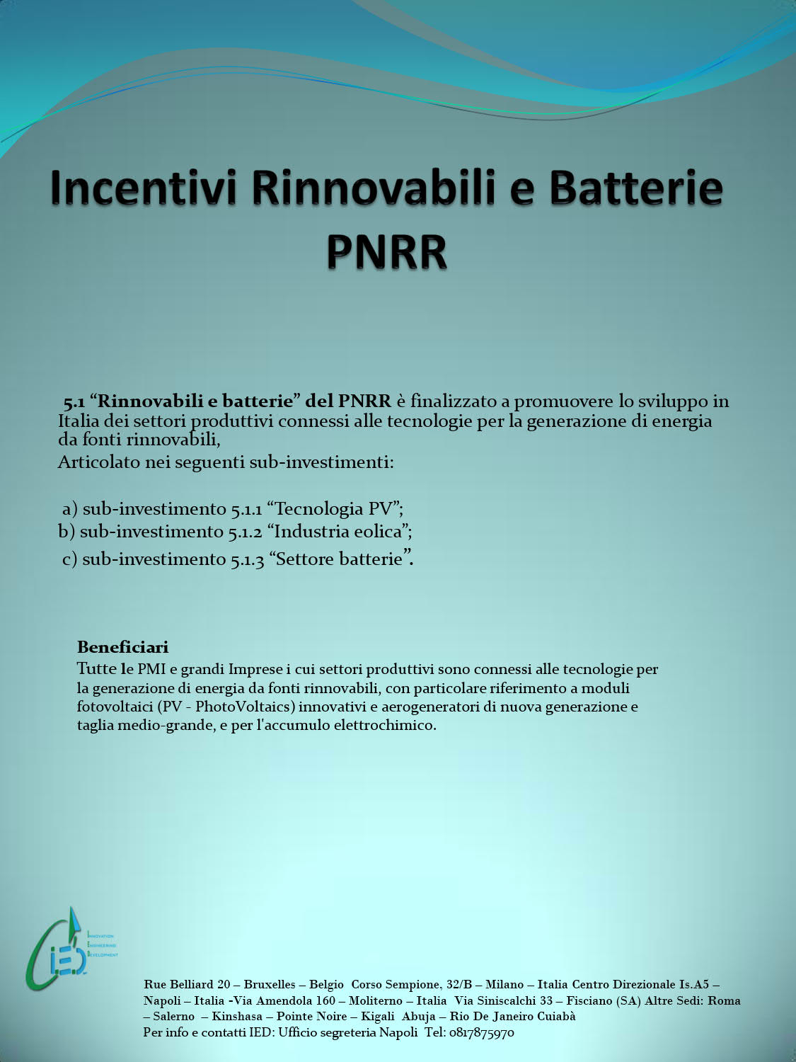 Incentivi rinnovabili e Batterie - Gruppo Cestari