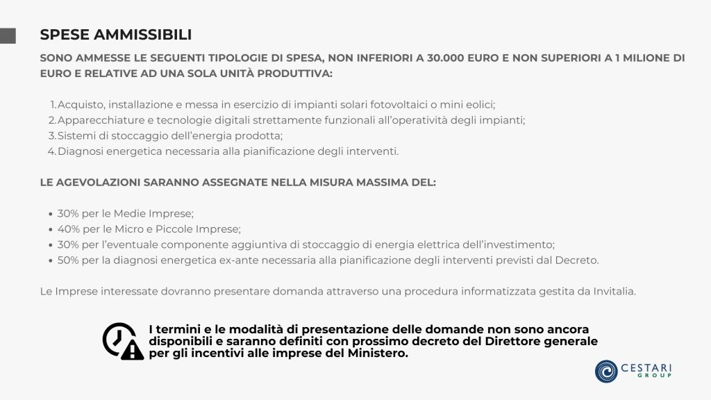 Energia rinnovabile per PMI: Incentivi e supporto